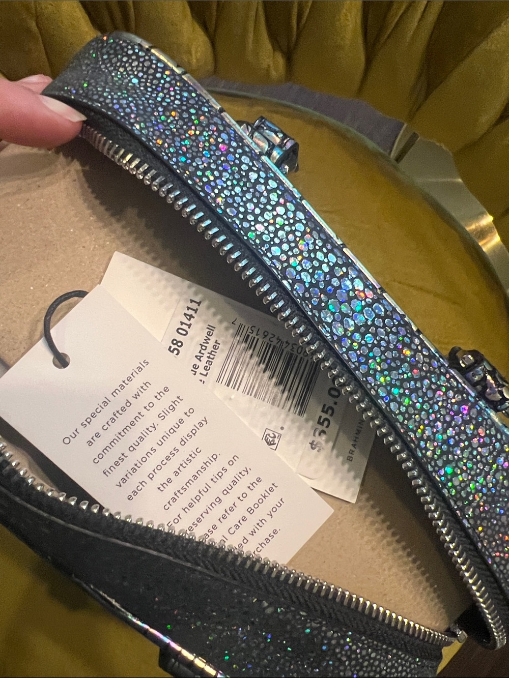 Brahmin Mara Royal Blue Ardwell Mini Bag NWT Iridescent Leather $355 - Picture 11 of 11